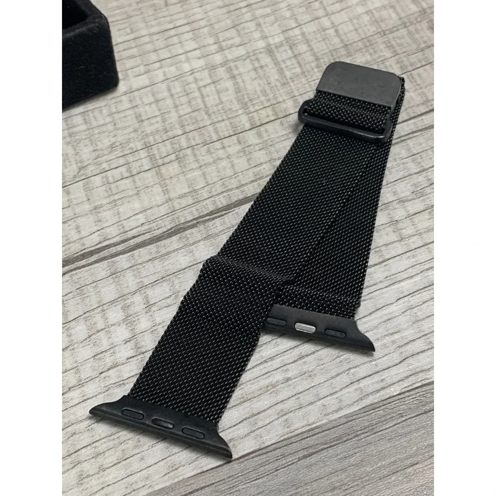 Black Milanese Loop Mesh Magnetic Watch Band Strap for Smart Watch 38/40/41mm